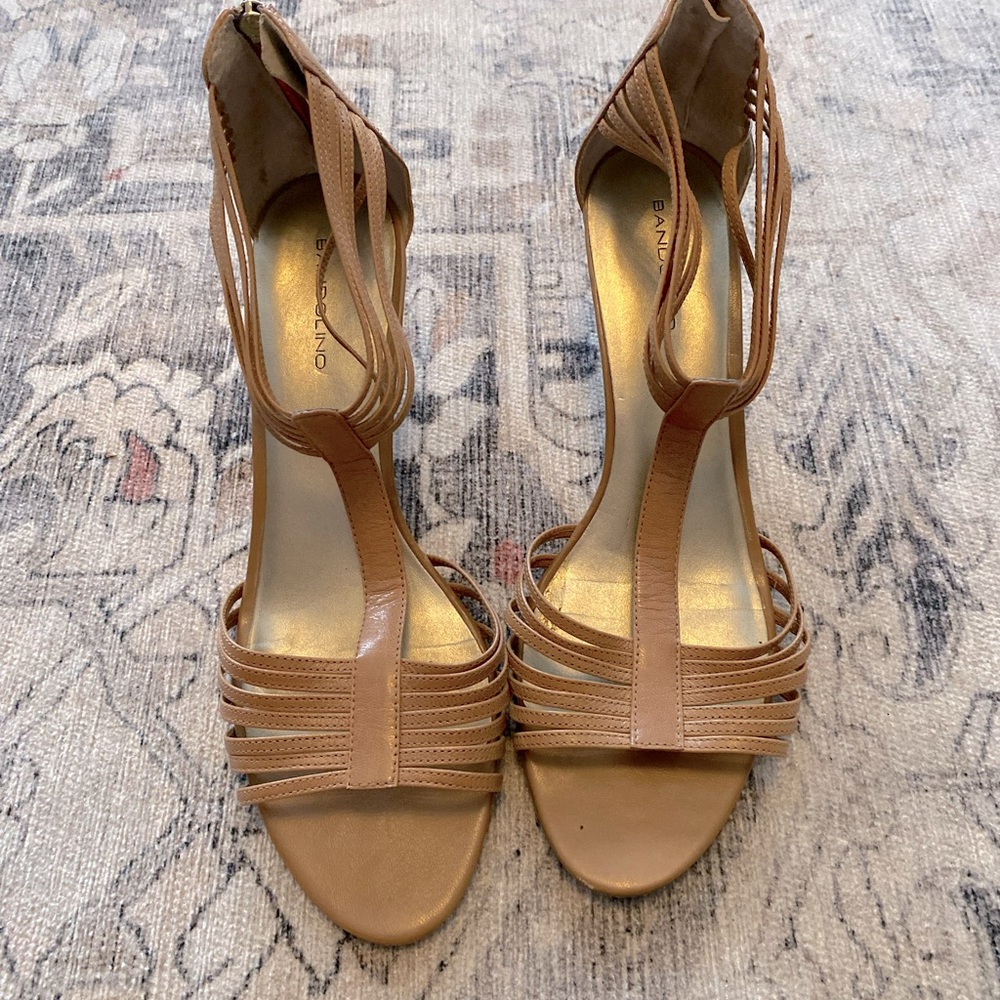 Tan Bandolino Wedge Strap Sandal 10